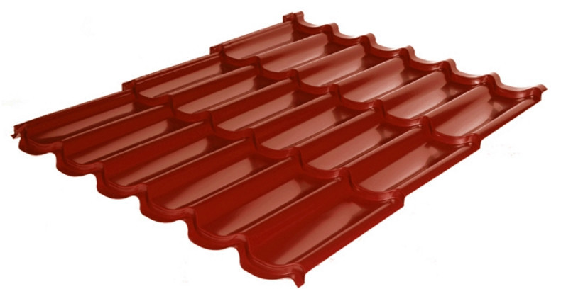 Металочерепиця Rauni Premium RAL 3011 (червона — глянець) PE 0,45 мм Південна Корея 3 Металочерепиця Rauni Premium RAL 3011 (червона — глянець) PE 0,45 мм Південна Корея — изображение 3