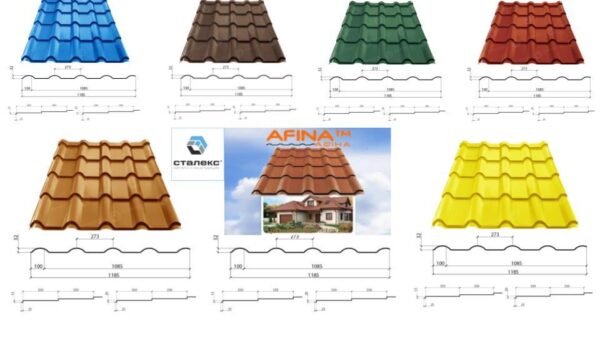 Металочерепиця AFINA 0,45 мм PEMA RAL 3011 Optima Steel — изображение 9