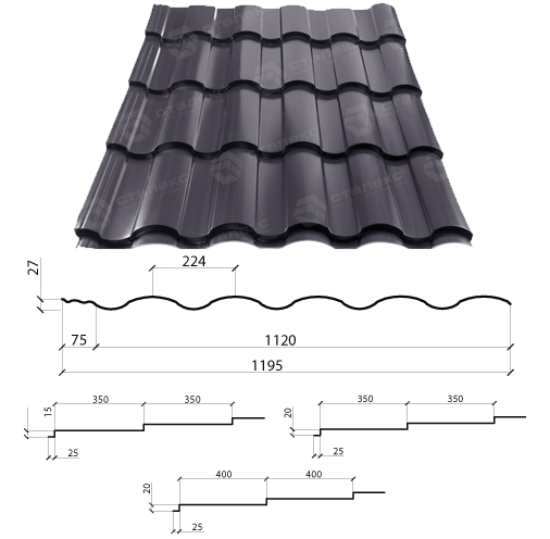 Металочерепиця VALENCIA 0,50 мм PEMA RAL 7024 Німеччина 7 Металочерепиця VALENCIA 0,50 мм PEMA RAL 7024 Німеччина — изображение 7