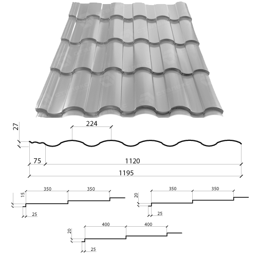 Металочерепиця VALENCIA 0,50 мм PEMA RAL 7024 Німеччина 3 Металочерепиця VALENCIA 0,50 мм PEMA RAL 7024 Німеччина — изображение 3