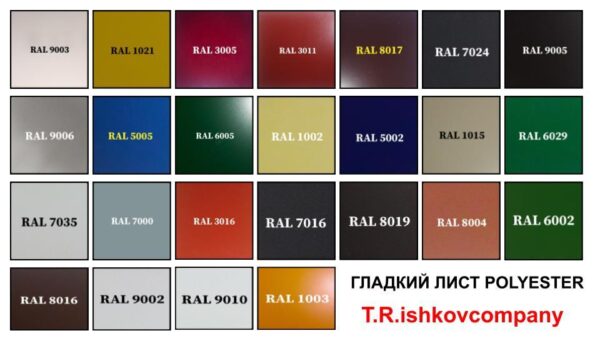 Гладкий аркуш із глянсовим полімерним покриттям RAL 9002 / 0,88 мм (ширина 1500 мм) — изображение 8
