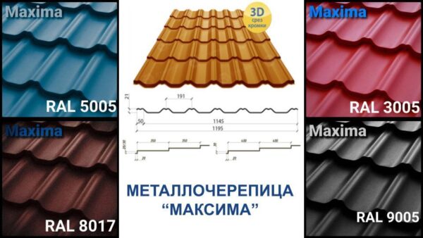 Металочерепиця MAXIMA 0,50 мм PEMA RAL 7024 Польща — изображение 10