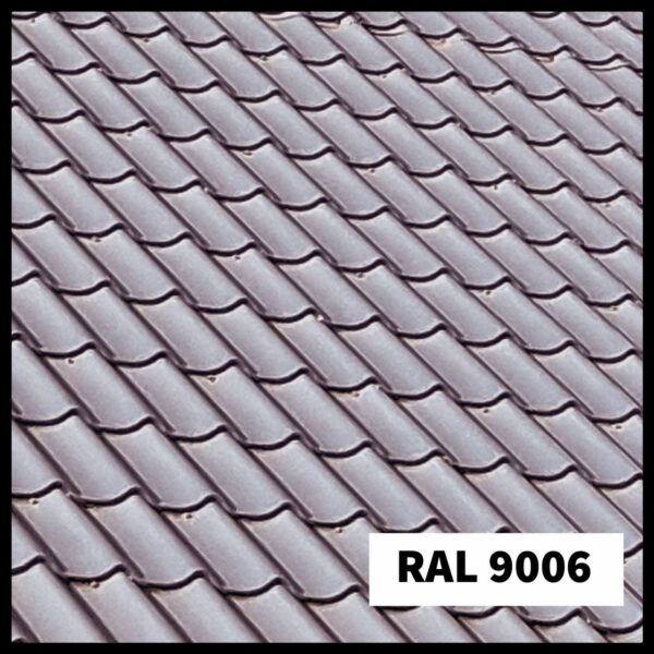 Металочерепиця «Ефект» Колір по RAL 9006 ( Сріблястий металік )