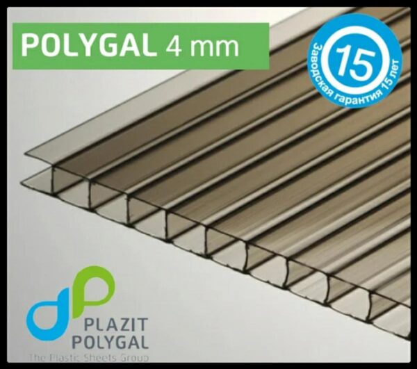 Стільниковий Полікарбонат 6 мм "Polygal Standart" (Бронзовый) — изображение 8
