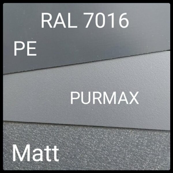 Гладкий лист POLYSTEEL — 0,45 мм / 1250 мм / PEMA / RAL 7016 Антрацит — изображение 3