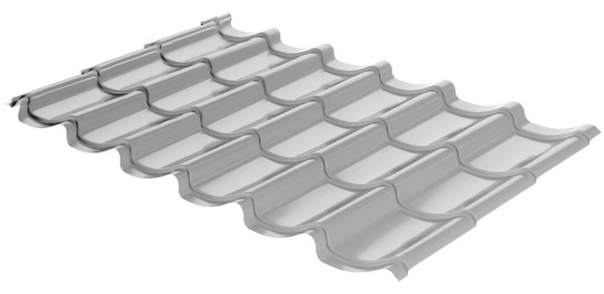Металочерепиця Корейська — RAL 9006 (срібляста) PE 0,45 Mini 2 Металочерепиця Корейська — RAL 9006 (срібляста) PE 0,45 Mini — изображение 2