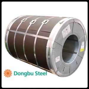 Рулонна сталь "Dongbu Steel" ( Корея) 0,45 мм — гладкий лист із полімерним покриттям RAL 8019