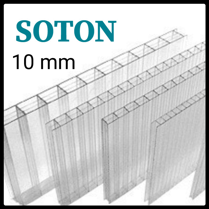 SOTON — полікарбонат стільниковий 10 мм прозорий, лист (2,1 м х 6 м) 1 SOTON — полікарбонат стільниковий 10 мм прозорий, лист (2,1 м х 6 м)