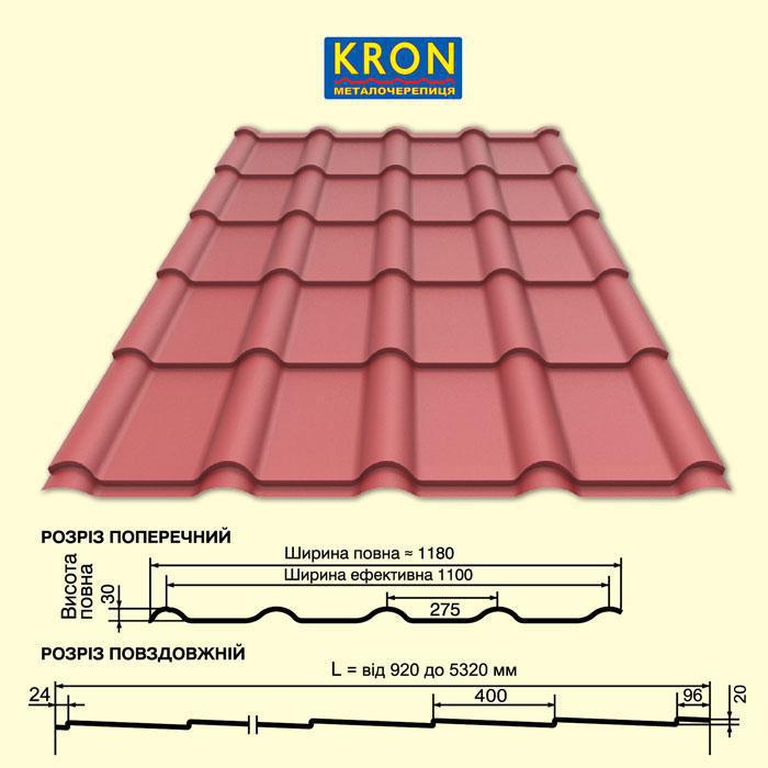 Металочерепи KRON 400 0.45 мм.RAL 8017 PEMA (Blacy Pruszynski) 1 Металочерепи KRON 400 0.45 мм.RAL 8017 PEMA (Blacy Pruszynski)