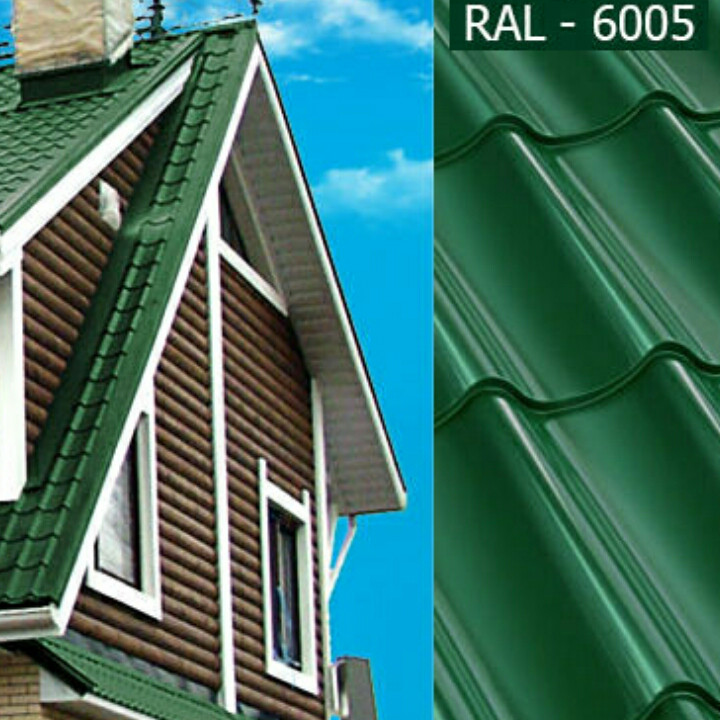 Металочерепиця "RAUNI STANDART" — RAL 6005 МАТ (зелена) PE 0,45 STANDART, метал Китай AKZO NOBEL 2 Металочерепиця "RAUNI STANDART" — RAL 6005 МАТ (зелена) PE 0,45 STANDART, метал Китай AKZO NOBEL - Зображення 2