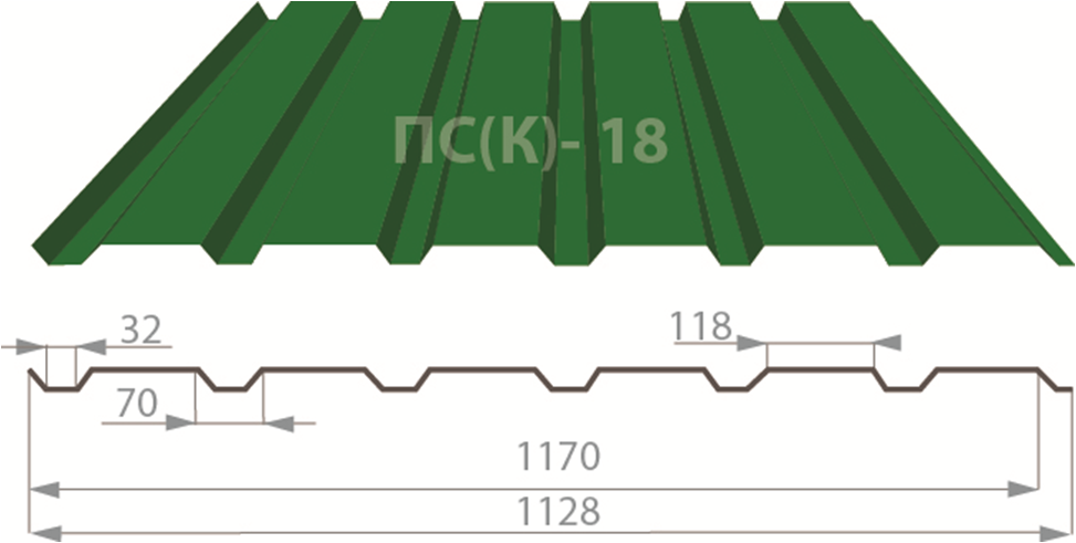 Профлист покрівельний, фарбований, оцинкований ПК 20 завтовшки 0.4 мм. 8 Профлист покрівельний, фарбований, оцинкований ПК 20 завтовшки 0.4 мм. - Зображення 8