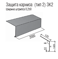 Крапельник RAL 3005 — Карнизна планка тип 2 — 0,47-0,5 мм Мат