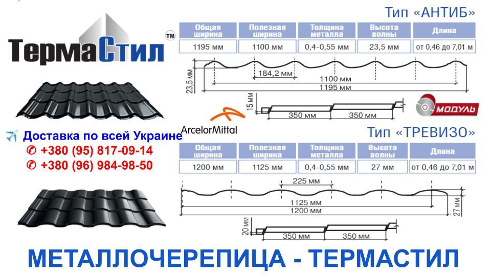 Металочерепиця Градо Н 350/20 мм 0,5 мм RAL 8017 MAT ArcelorMittal 10 Металочерепиця Градо Н 350/20 мм 0,5 мм RAL 8017 MAT ArcelorMittal - Зображення 10