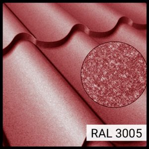 Металочерепиця Rauni Premium RAL 3005 (бордова) PEМА 0,45 мм Південна Корея