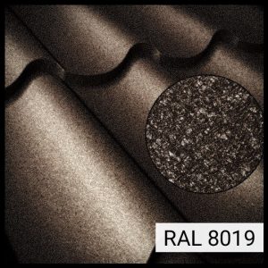 Металочерепиця «Ефект» Колір по RAL 8019 (Темно-коричневий)