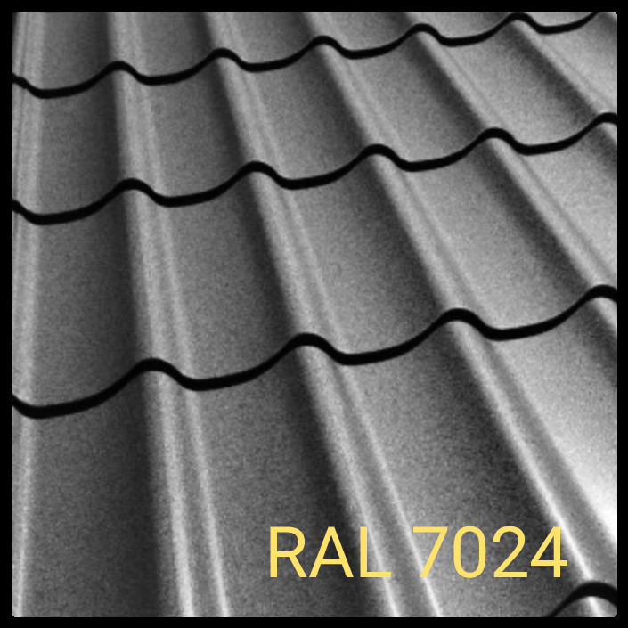 Металочерепиця Rauni RAL 7024 (темно-сіра) MAT 0,45 Standart 1 Металочерепиця Rauni RAL 7024 (темно-сіра) MAT 0,45 Standart