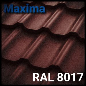 Металочерепиця MAXIMA 0,45 мм ⁇ аркуш (1195 мм х 2250) = 2,689 м кв ⁇ PEMA RAL 8017 ⁇ ARCELOR ⁇