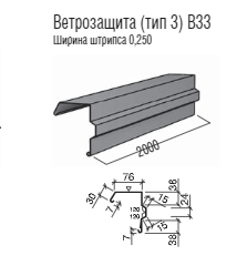 Вітрова планка фігурна  - 0.45 мм RAL РЕ