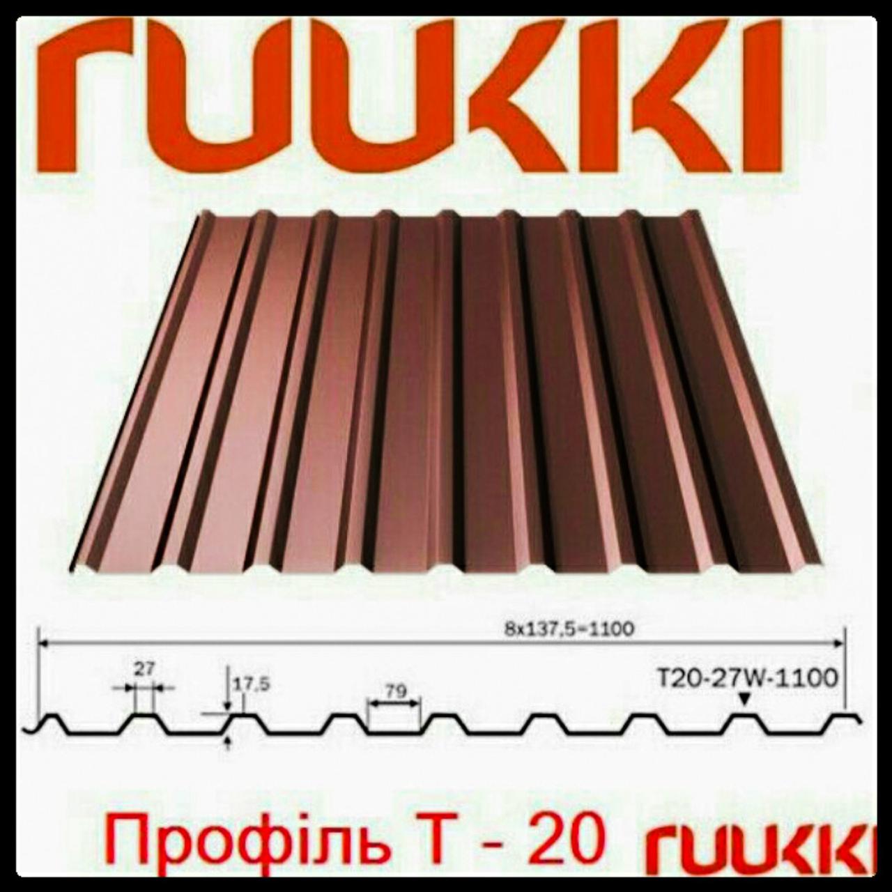 Профнастил Т 20 | Ruukki | 0,45 мм | Polyester | 3 Профнастил Т 20 | Ruukki | 0,45 мм | Polyester | - Зображення 3