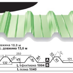 Профнастил — Т 57 Pruszynski. 0,5 мм RAL 1015