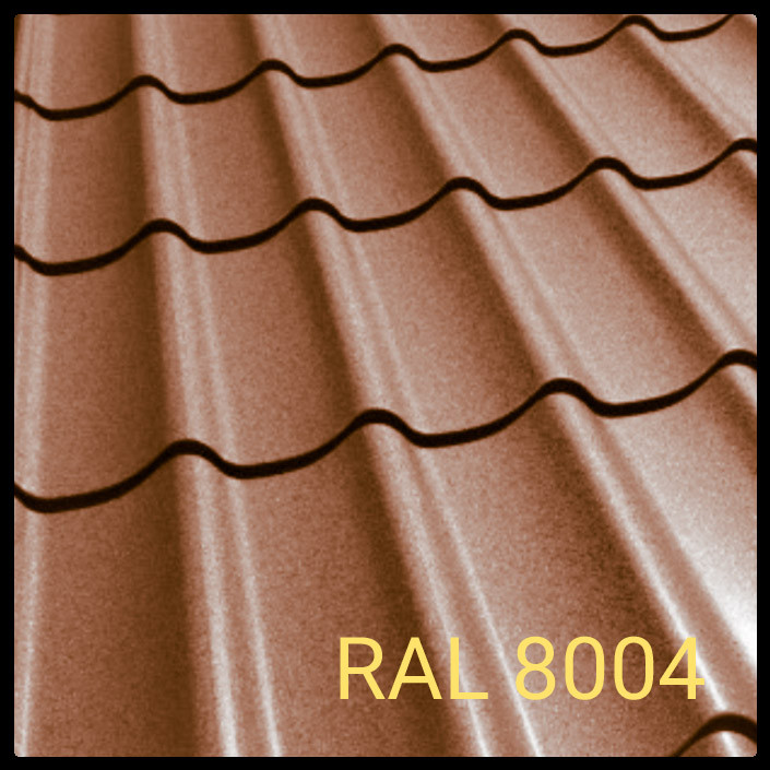 Металочерепиця MELBOURNE 0,5 мм RAL 8004 Matt 1 Металочерепиця MELBOURNE 0,5 мм RAL 8004 Matt