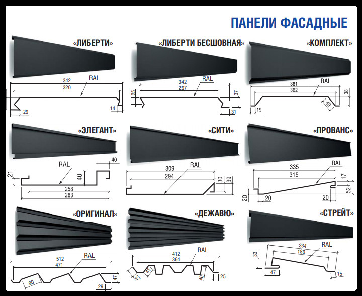 Дошка з мікрорибером — 0.45 мм/RAL 7024 мокрий асфальт/ Фасадні металеві панелі/Термастил 9 Дошка з мікрорибером — 0.45 мм/RAL 7024 мокрий асфальт/ Фасадні металеві панелі/Термастил - Зображення 9