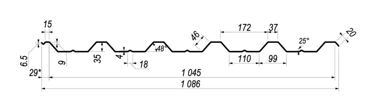 Профнастил НС-35 / 0,45 / RAL 4 Профнастил НС-35 / 0,45 / RAL - Зображення 4