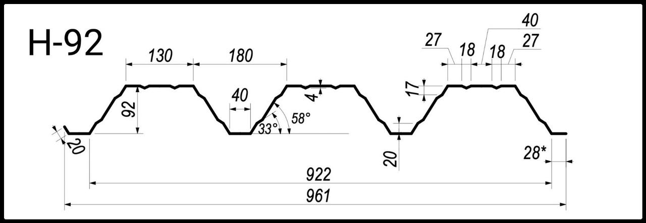 Профнастил Н-92 0,7 мм RAL 6 Профнастил Н-92 0,7 мм RAL - Зображення 6