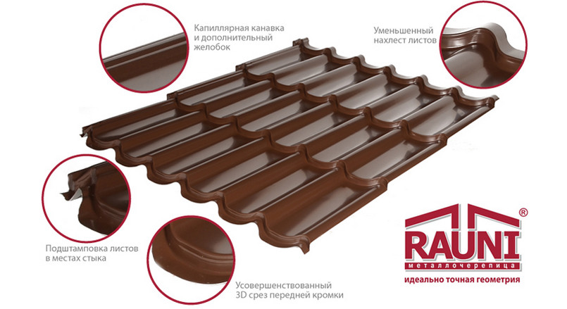 Металочерепиця Рауні міні 0,45 мм 3 Металочерепиця Рауні міні 0,45 мм - Зображення 3