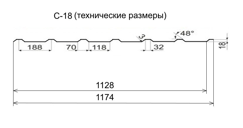 Профнастил С-18 Al-Zn 0.45 фасад 2 Профнастил С-18 Al-Zn 0.45 фасад - Зображення 2